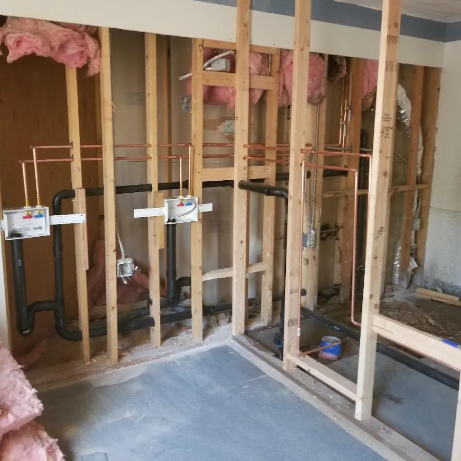 Copper pipe rough-in and plumbing installation in Bellevue